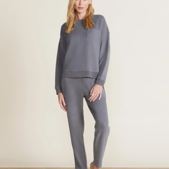 BAREFOOT DREAMS MALIBU COLLECTION BRUSHED FLEECE SWEATER AND PANT SET - Picture 7 of 8